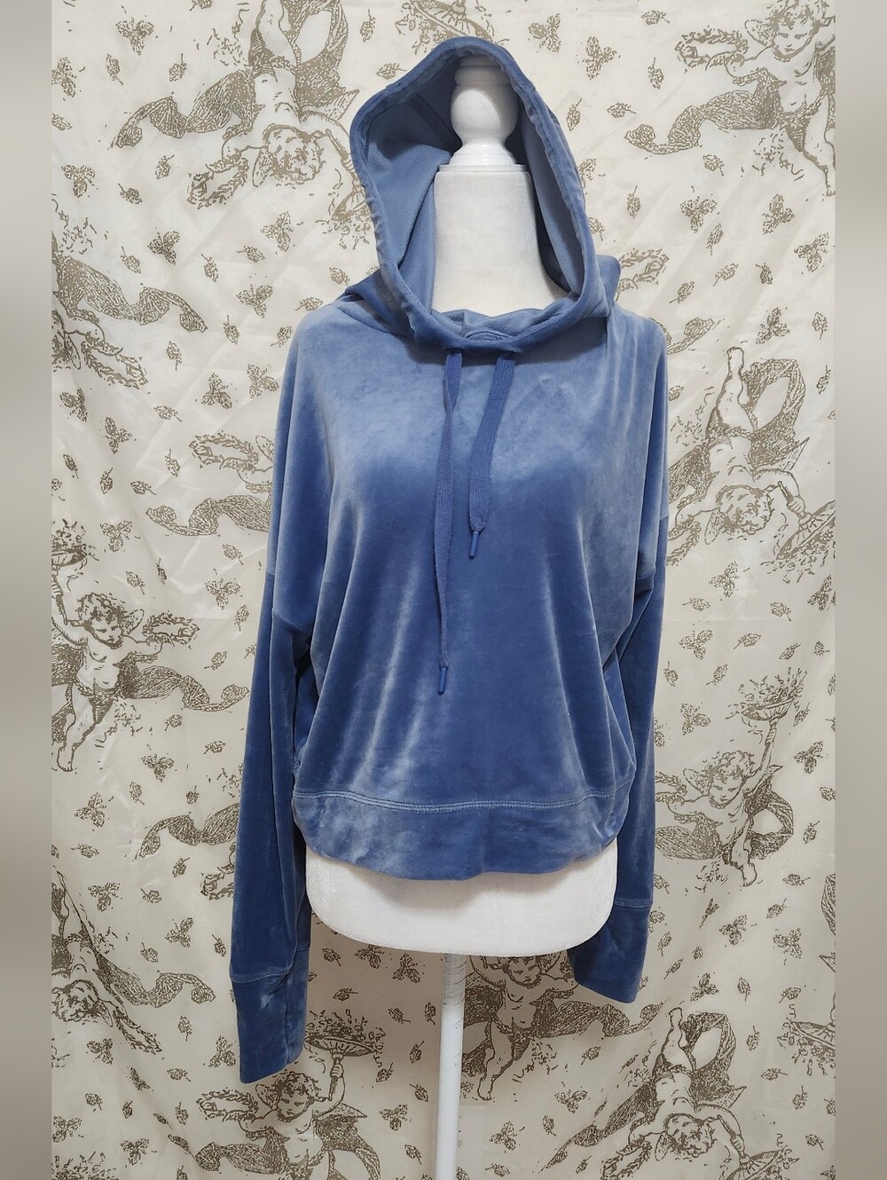 Aerie Blue Velvet after party Hoodie Women’s Size M